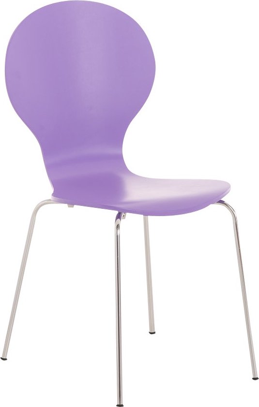 Chaise visiteur - Chaise violette - Avec dossier - Chaise de réunion - Hauteur d'assise 45cm
