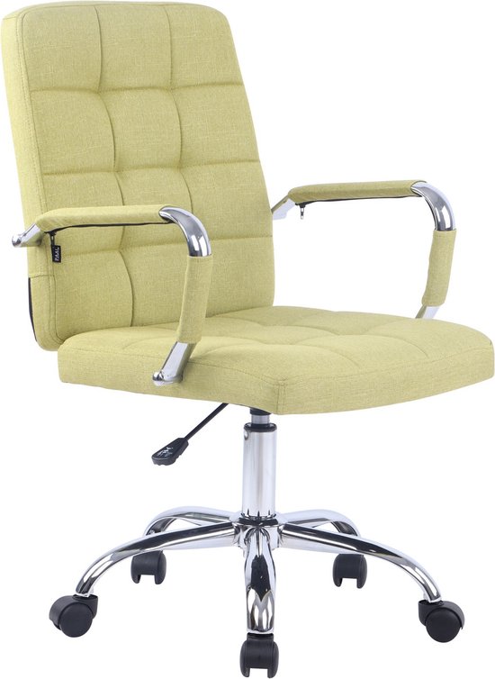 Chaise de bureau moderne jaune - Tissu - Chaise ergonomique - Chaise de Office - Ajustable - Pour adulte