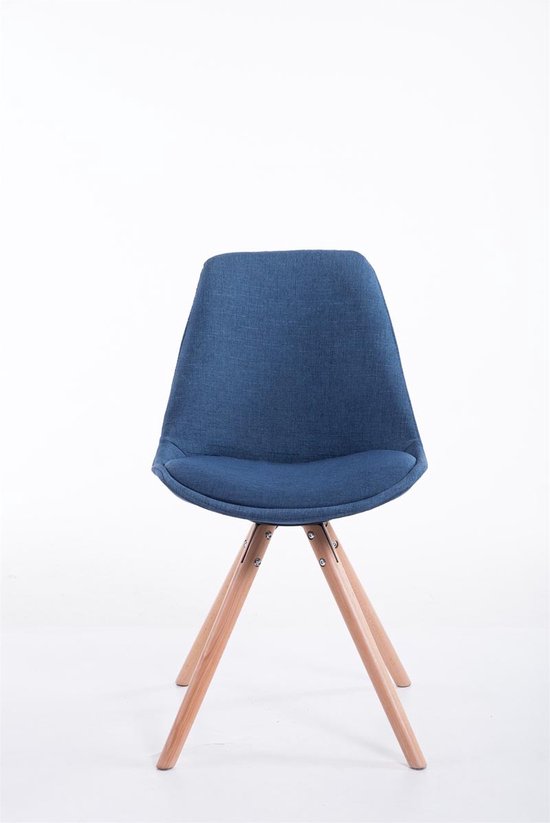 Bezoekersstoel Zita - Donkerblauwe stoel - Set van 1 - Met rugleuning - Vergaderstoel - Zithoogte 45cm