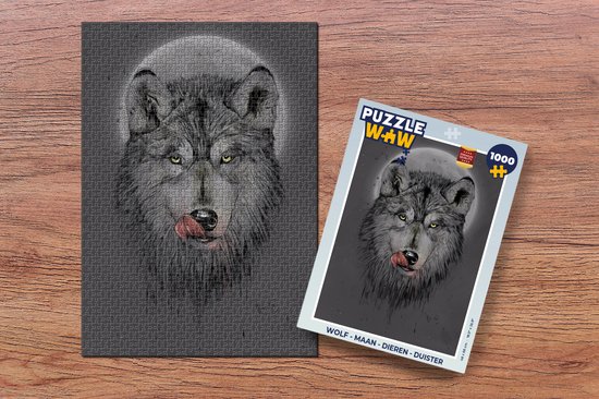 Puzzle Loup - Lune - Animaux - Sombre - Puzzle - Puzzle 1000 pièces adultes