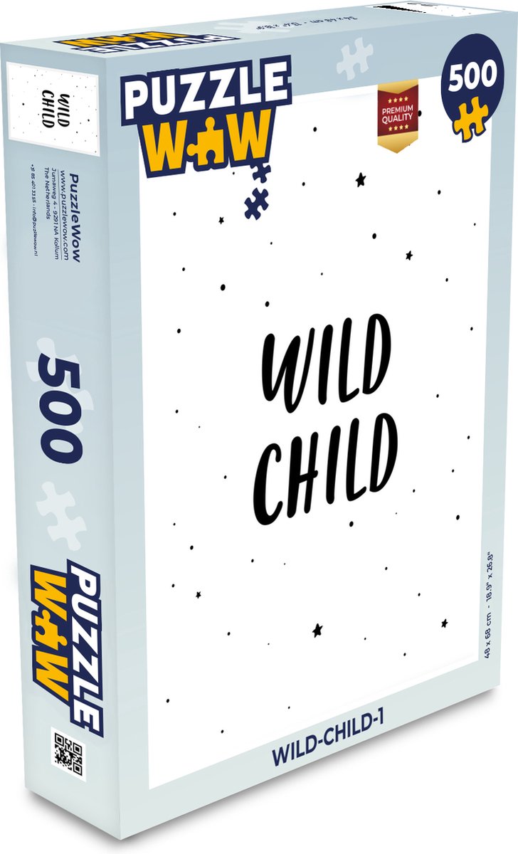 Puzzel Quotes - Wild child - Baby - Kinderen - Tekst - Legpuzzel - Puzzel 500 stukjes