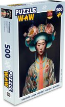 Puzzel Vrouwen - Asian - Portret - Kleding - Bloemen - Legpuzzel - Puzzel 500 stukjes