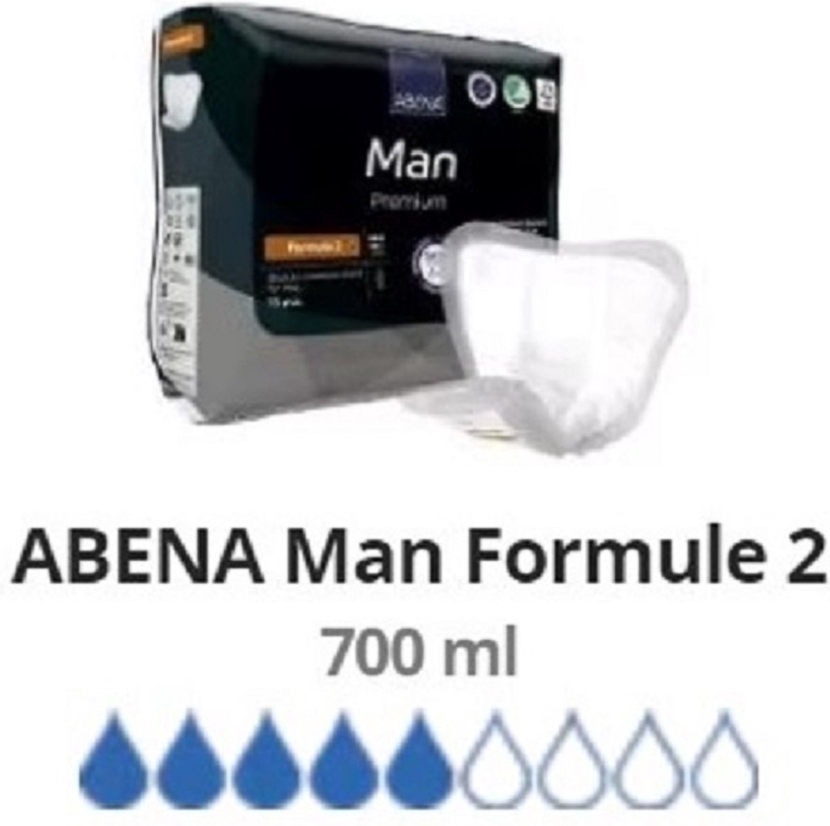 Goedkoopste ABENA Man Premium Formula 2 - 15 Stuks Incontinentieverband voor Mannen - Incontinentie Mannen voor Licht tot Matig Urineverlies - 23x29cm / 700ml