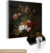 Peinture sur verre - Vase avec des fleurs - Peinture de Rachel Ruysch - 90x90 cm - Peintures sur Verre Peintures - Photo sur Glas