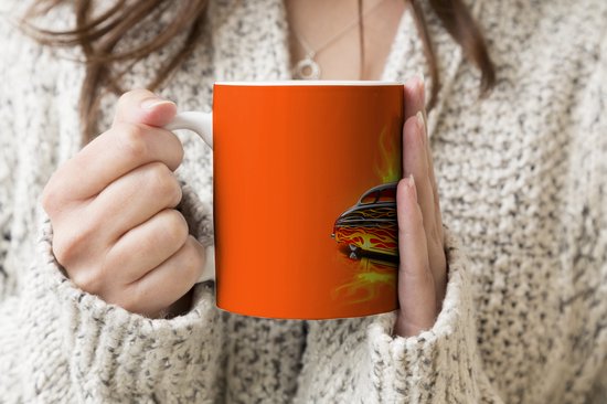 Mug - Tasse à café - Voiture - Flammes - Oranje - Feu - Vintage - Mugs -  350 ML 
