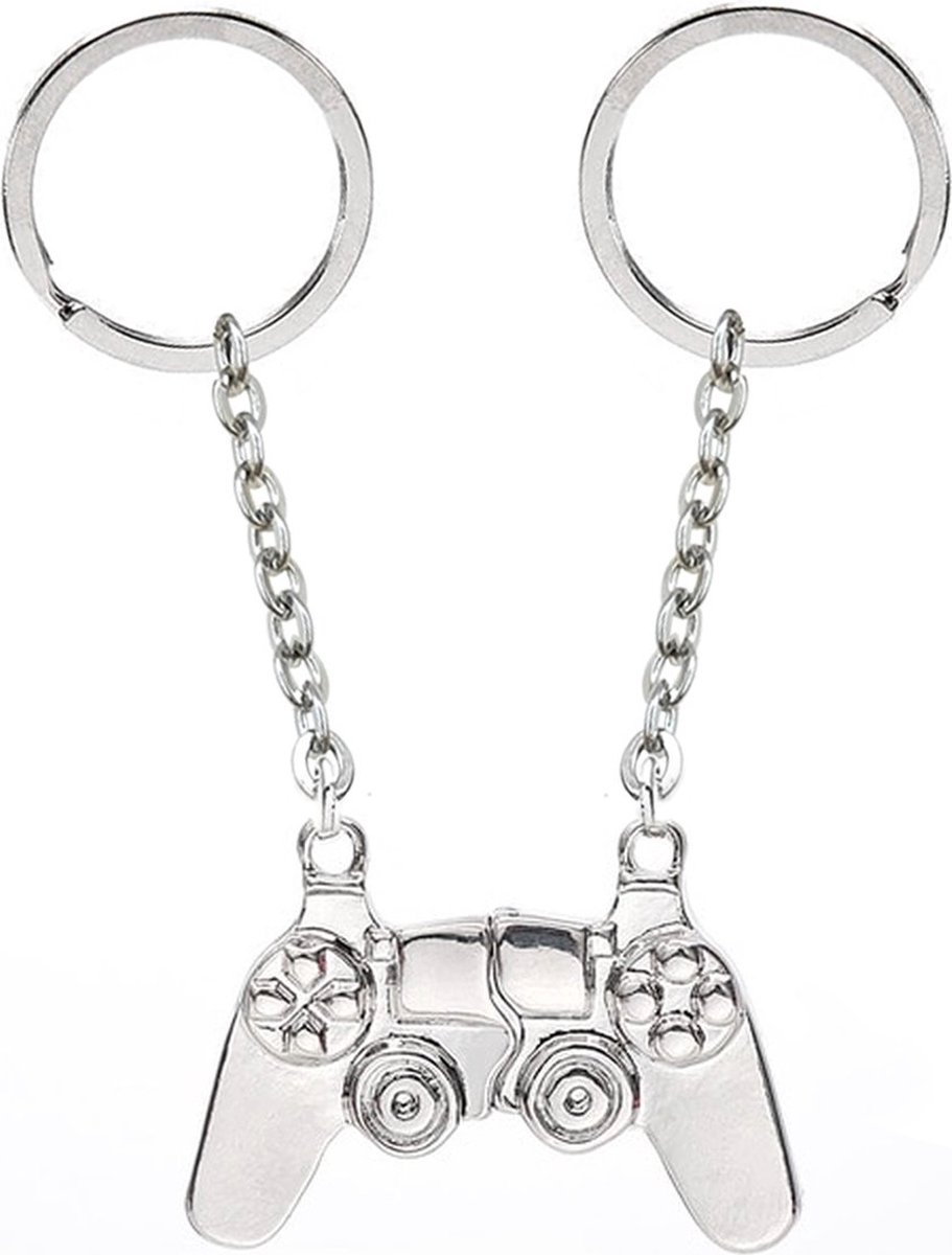 Bixorp Friends Controller BFF Sleutelhanger voor 2 Zilver - Magnetische Sleutel hanger Vriendschap Cadeau