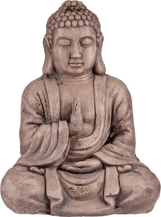 Decoratief tuinfiguur Boeddha Grijs Polyresin (23,5 x 49 x 36 cm)