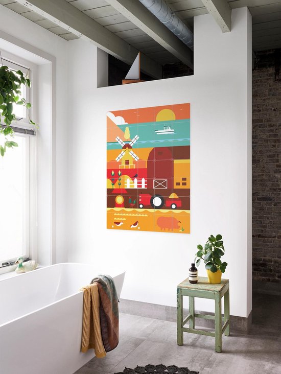 Ferme IXXI - Décoration murale - Animaux - 100 x 140 cm