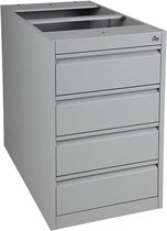 ABC Kantoormeubelen praktische standcontainer 4 lades diep 60cm kleur wit (ral9010) topblad beuken