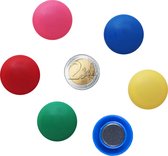 1 kleine ronde koelkast magneet, beschikbaar in vijf verschillende kleuren