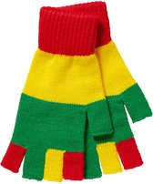 Gants sans doigts - Gants de carnaval - Gants de carnaval rouge/jaune/vert - taille unique - Gants sans doigts femmes - Gants sans doigts hommes - gants sans doigts - Apollo