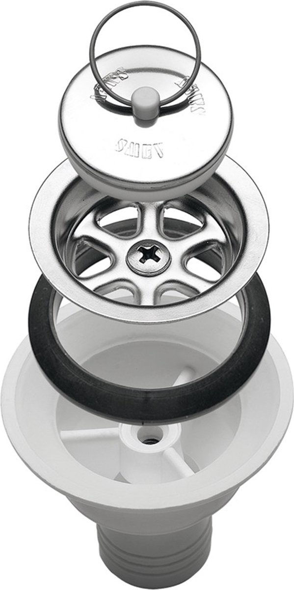 Gimeg water siphon - recht kunststof - ø19mm