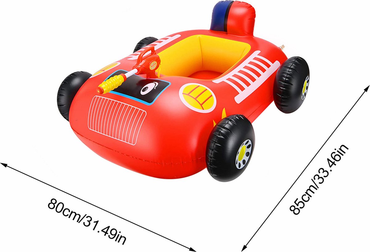 Xd Xtreme - Zwembad speelgoed - Opblaasbare race auto - Met waterpistool - Rood - Drijvend speelgoed – foto 4