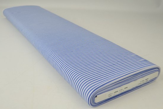 10 mètres de tissu rayé - Rayé Blauw/blanc - Rayures 2,5mm