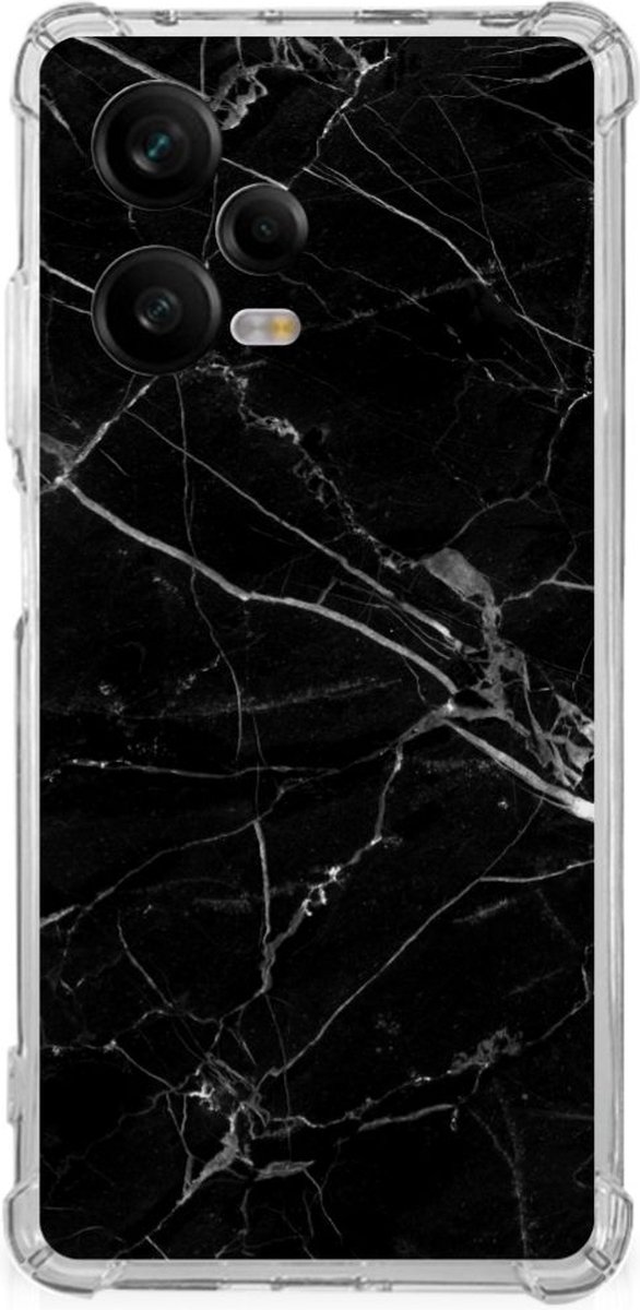Xiaomi Redmi Note 12 Pro Anti-Shock Hoesje Marmer Zwart - Origineel Cadeau Vader