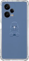 Siliconen Back Cover Xiaomi Redmi Note 12 Pro Telefoonhoesje met doorzichtige rand Baby Rhino
