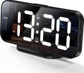 Réveil numérique BOTC - Wekker - Avec indicateur de température - Avec fonction snooze et éclairage - Zwart