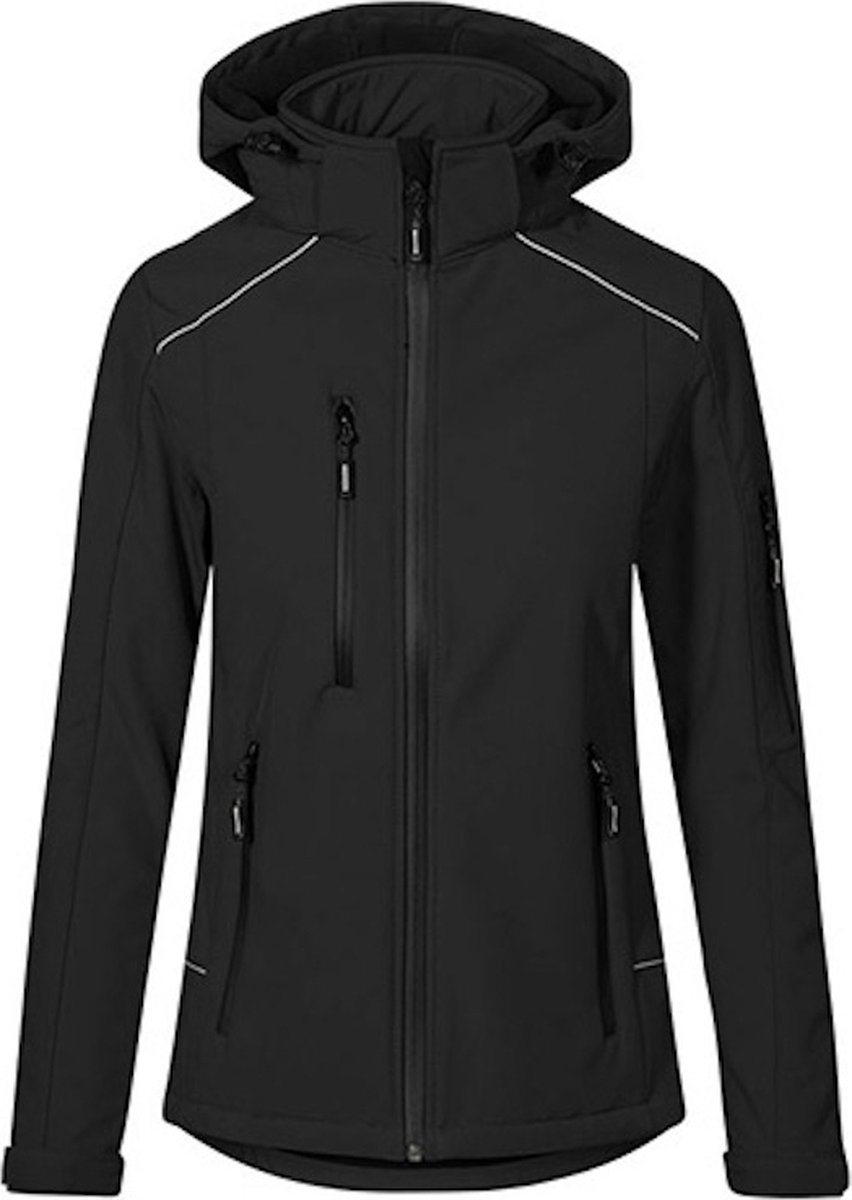 Women’ Softshell Outdoorjas met afneembare capuchon Zwart
