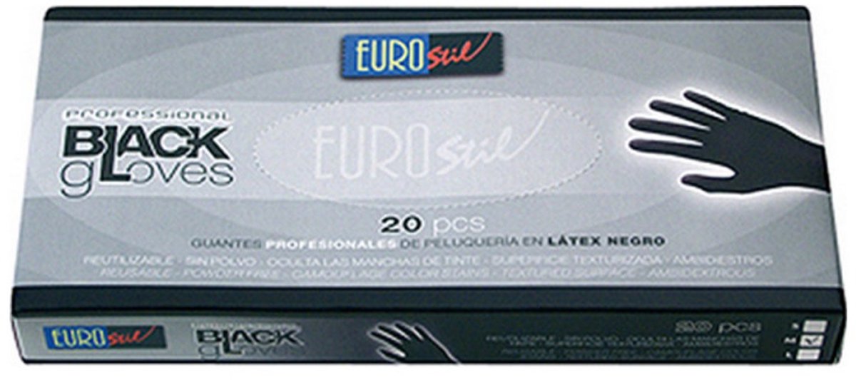 20 x Wegwerp handschoenen - Latex - Zwart - Powder Free - Maat M