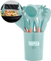 Triple J® Keukengerei houder - Kookgerei - Hittebestendig - BPA-vrij - 11-delig - Groen