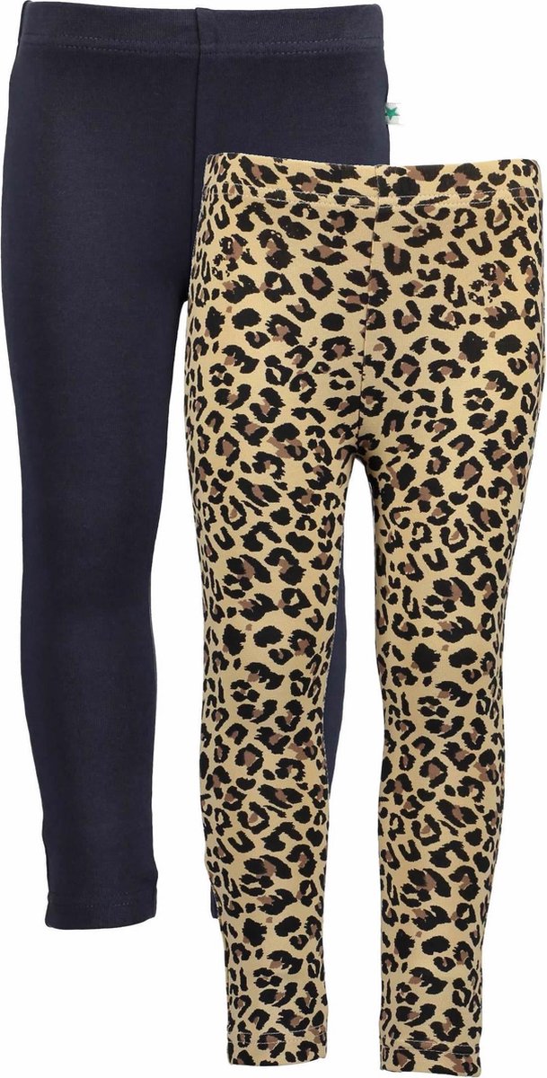 Blue Seven 2 PACK Bio Basic all season legging Blauw en Panter - Maat 122
