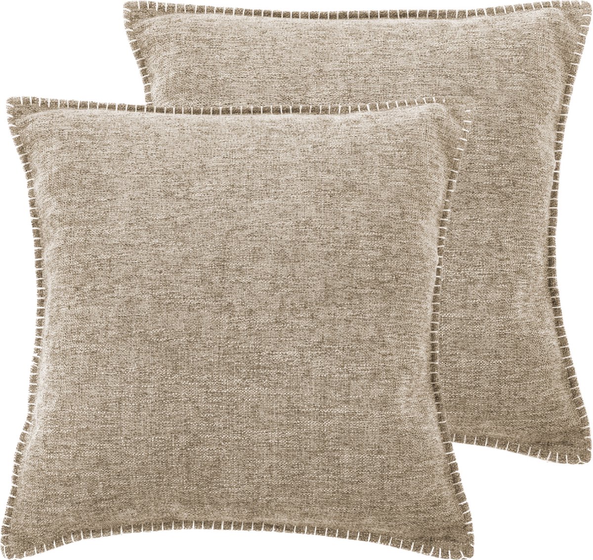 Tiseco Home Studio - Kussen DAMIAN (gevuld) - SET/2 - 100% polyester - Vierkant - 45x45 cm - Zand