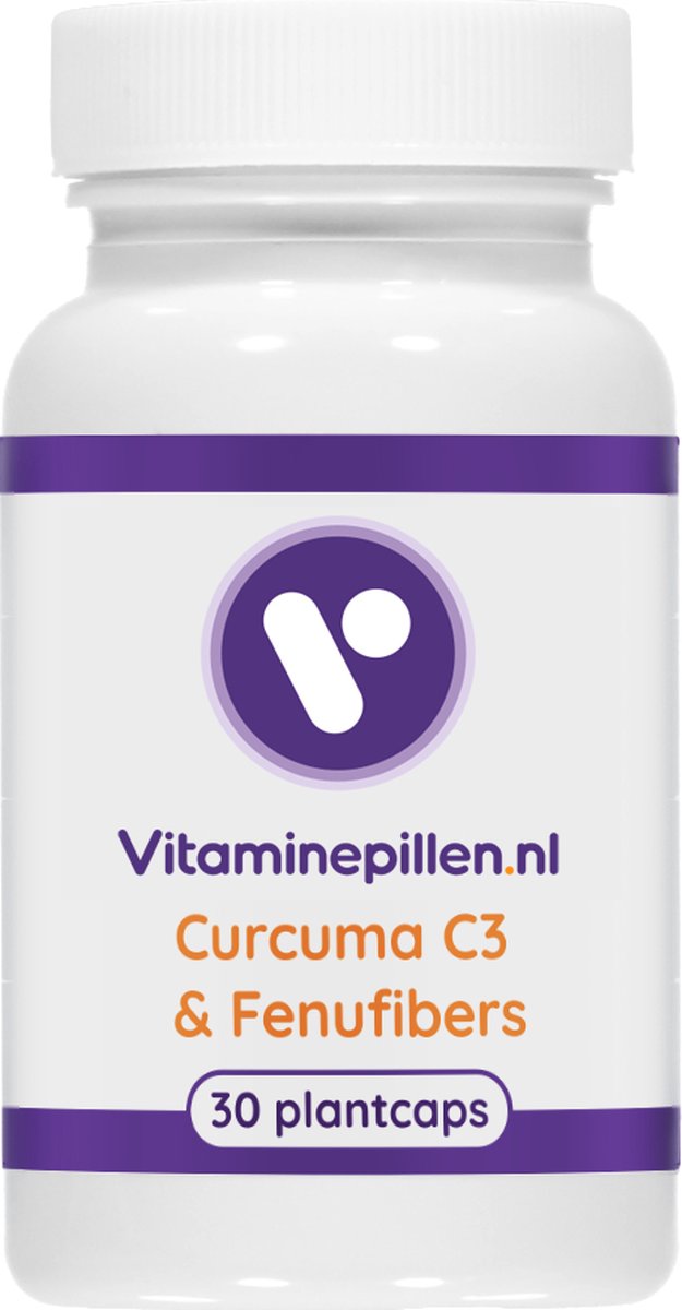 Goedkoopste Vitaminepillen.nl | Curcuma C3 & Fenufibers | 30 plantcapsules | Gratis verzending | Trademark ingrediënten van Sabinsa | Kurkuma is goed voor oa. longen en luchtwegen, maar ook soepele botten en gewrichten!