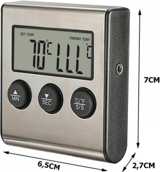 Bibi Desire - Vleesthermometer - Kerntemperatuur - Braden - Bakken - LCD Scherm - BBQ Thermometer - Merkloos