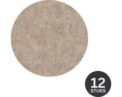 Glasonderzetter TRUMAN - SET/12 - Rond - Dia 9,5 cm - Taupe