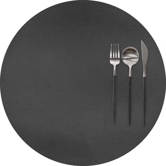 Placemat rond TOGO kunststof dia 38cm SET/6 zwart