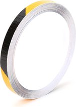 Reflecterende Tape - Geel/Zwart - 8 meter x 10 mm - Reflectie Tape - Reflector Sticker - Reflecterende Stickers Fiets - Goed Zichtbaar