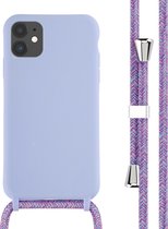 Coque iPhone 11 - Coque en Siliconen iMoshion avec cordon - Violet