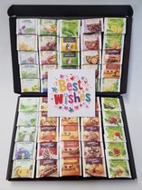 Thee Proeverij Pakket | Theepakket met 50 verschillende theesmaken met Mystery Card 'Best Wishes’ met persoonlijke (video)boodschap | Verjaardag | Sinterklaas | Kerstpakket | Vaderdag | Moederdag | Jubileum | Valentijnsdag