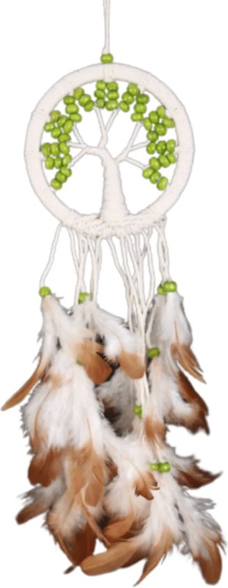 Dromenvanger - Tree of life groene kralen 7 cm - Dreamcatcher