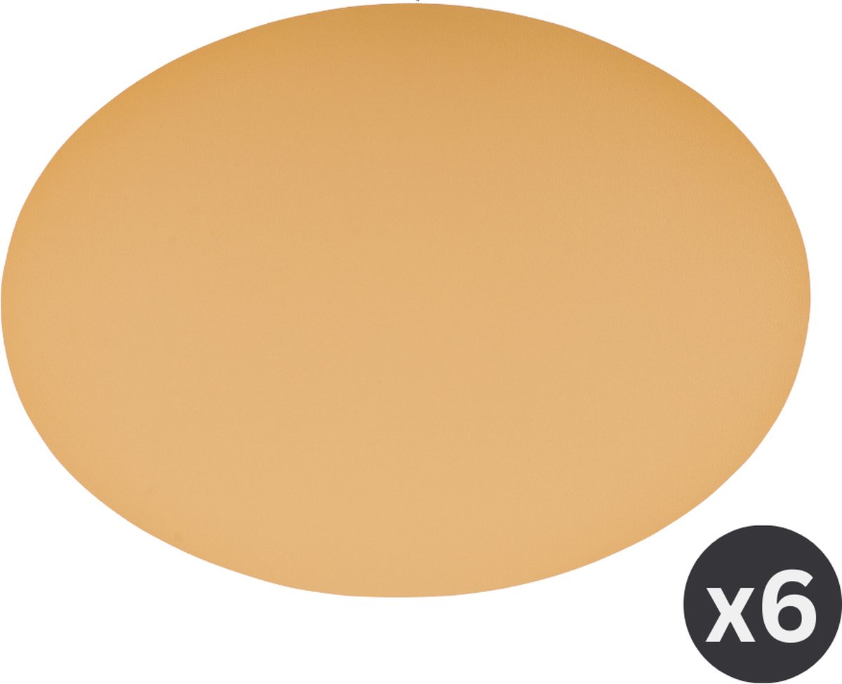 Placemat Togo ovaal kunststof SET/6 camel 33x45cm