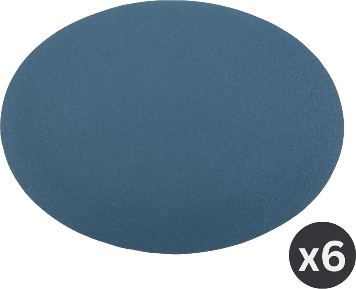 Placemat Togo ovaal kunststof SET/6 blauw 33x45cm