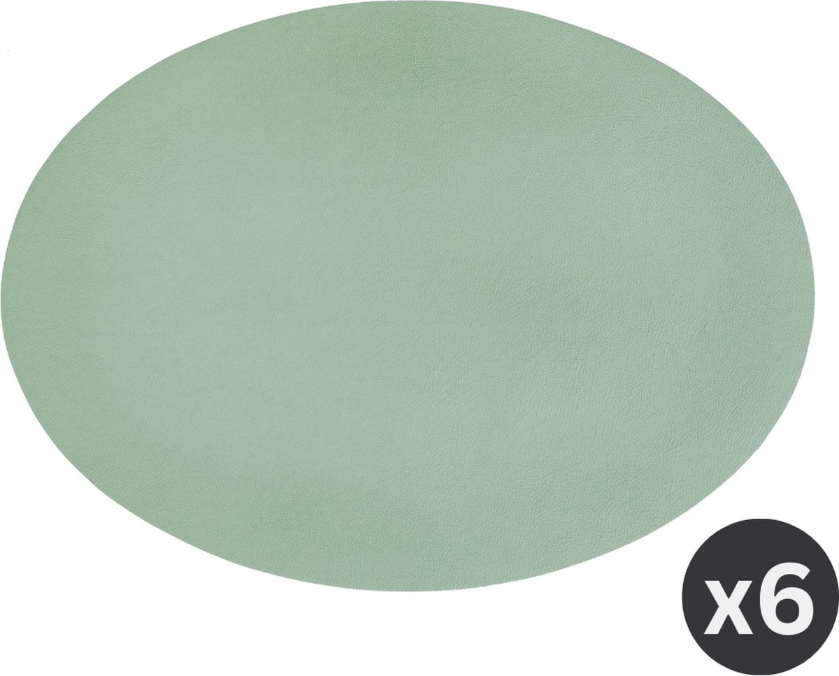 Placemat Togo ovaal kunststof SET/6 groen 33x45cm