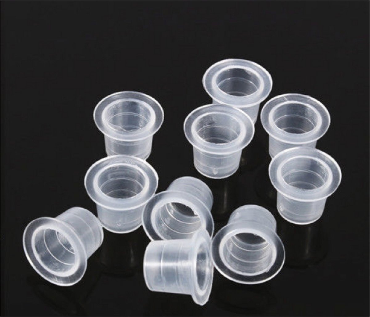 Pigmentcups M in plastic (100 pcs) - disposable tattoo inkt cup size M - PMU cup