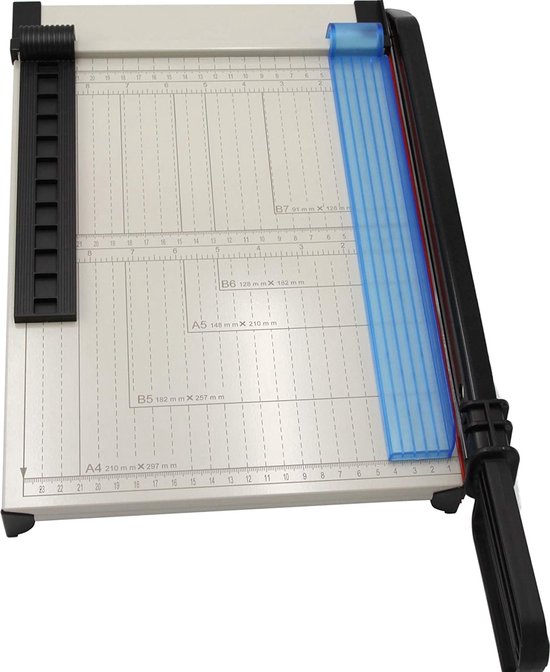 GOEDCH Coupe-Papier à Levier 30 Cm - Massicot Précis Métal Antidérapant Pour A4, Photos, Carton - Coupe Jusqu'à 12 Feuilles
