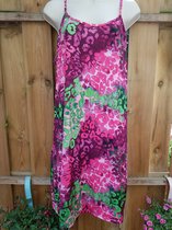 Dames jurk travelstof print roze One size 38/44