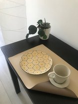 Luxe afwasbare Placemat - Rechthoekig 45cmx31cm - dubbelzijdig - Skai beige/bruin - Per set van 12stuks