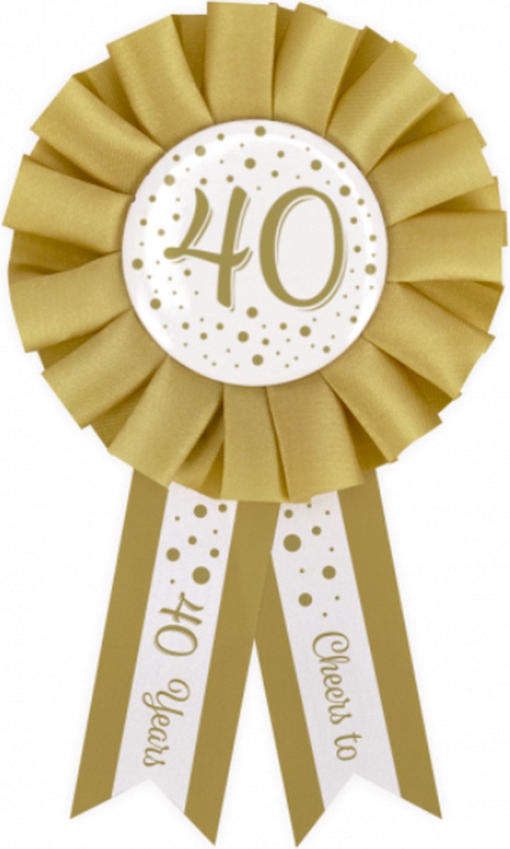 Party Rosettes gold/white - 40