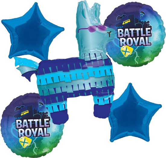 Fortnite – Battle Royale – Ballon set – 5-Delig – Helium ballon – Folieballon – Lama - Versiering - Kinderfeest.