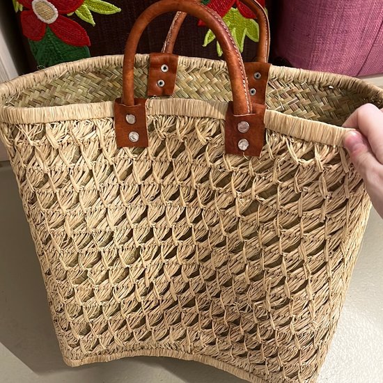Sac shopping style Ibiza - Sac panier - Panier d'achat - Sac de plage - Sac Fairtrade naturel tressé