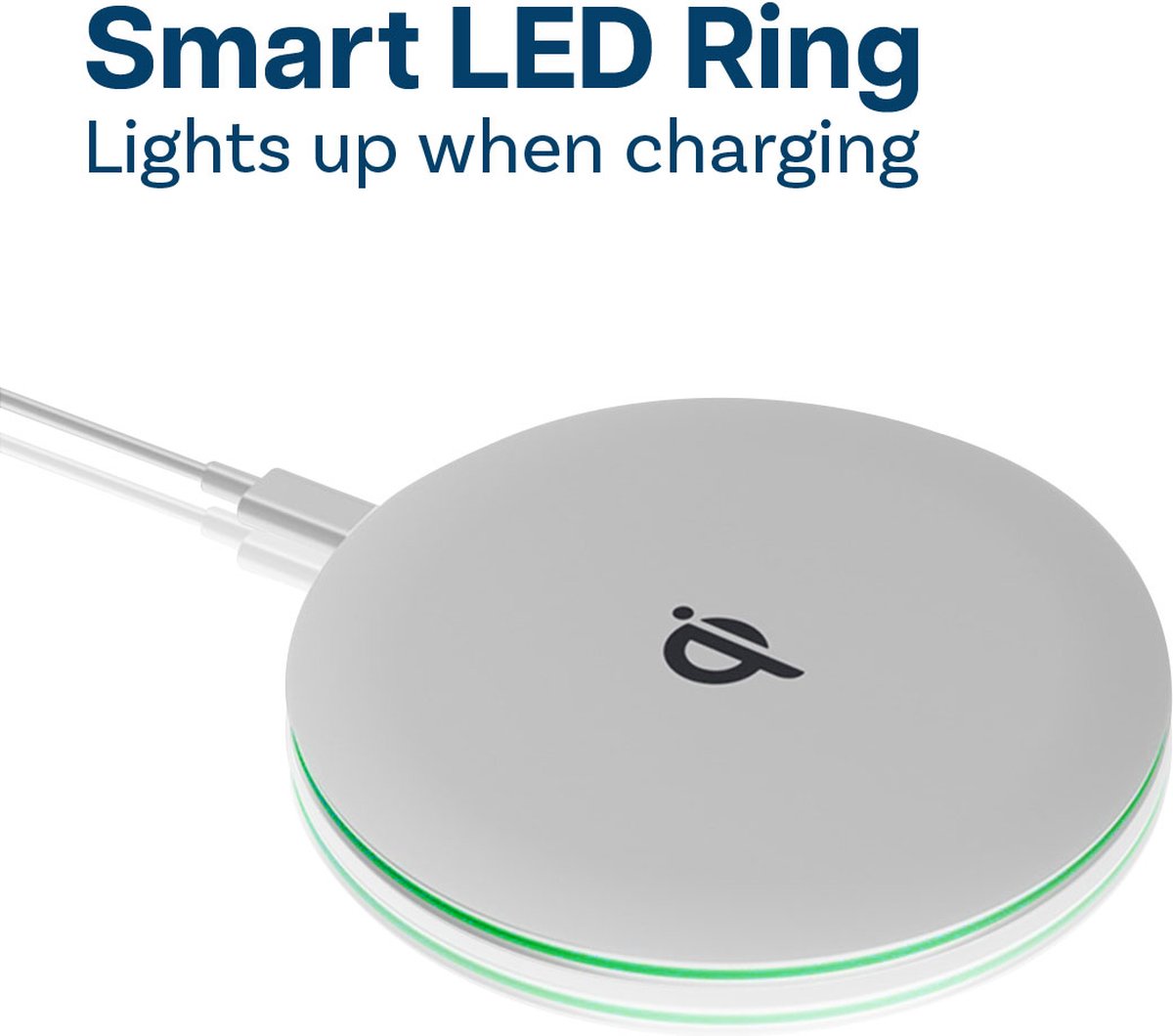 Draadloze Oplader 15W Qi Opladen – Wireless Charging Pad - iPhone Oplader – Samsung Oplader – Oplaad-pad ook voor AirPods en Galaxy Buds – Draadloze Qi Snellader – Kleur Wit – foto 4