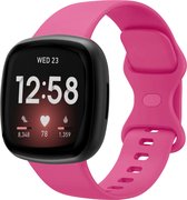 Strap-it Smartwatch bandje - siliconen horlogebandje geschikt voor Fitbit Versa 3 / Fitbit Versa 4 / Fitbit Sense / Fitbit Sense 2 - knalroze - Maat: Maat L
