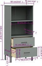 vidaXL-Boekenkast-met-2-lades-OSLO-60x35x128,5-cm-massief-hout-grijs