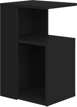 vidaXL - Bijzettafel - 36x30x56 - cm - bewerkt - hout - zwart