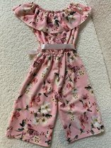 Calla Lily - Floral Print - Jumpsuit - Pink - maat - 140