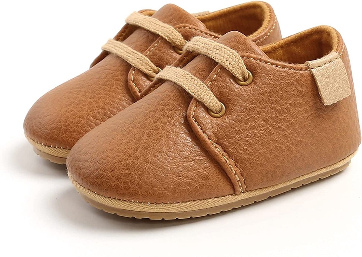 Completebabyuitzet Babyschoentjes Eerste loopschoentjes PU Leer completebabyuizet voor en Bruin